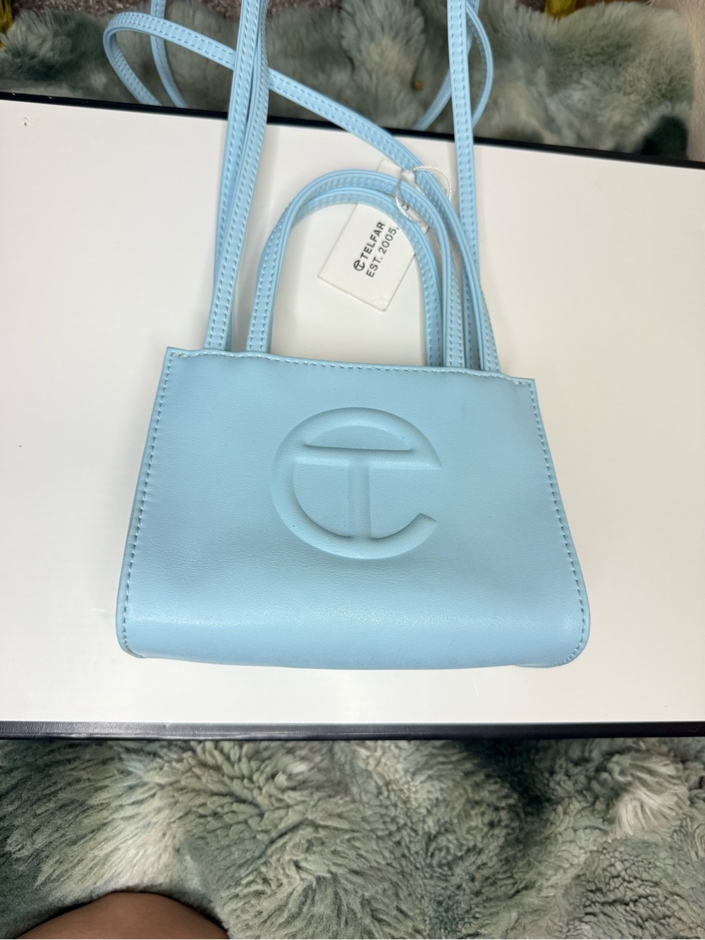 Telfar Pool Blue Mini Crossbody Bag